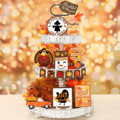 Fall Tiered Tray Decor