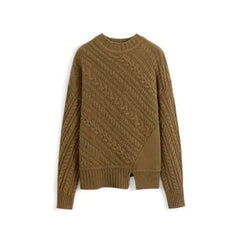 Women's Thick Wool Sweater - Loose Knit Fashion Top