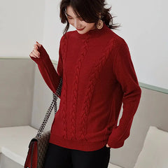 Women's Thick Turtleneck Sweater for a Slim Fit