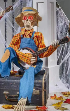 Halloween Banjo Skeleton Decor