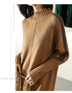 Women's Loose Knit Turtleneck Cashmere Sweater